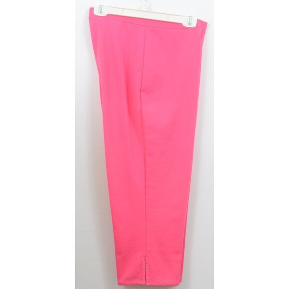 Avenue Cropped Straight-Leg Pants Set - Pink White & Black - Studded Hem Detail - Picture 2 of 12
